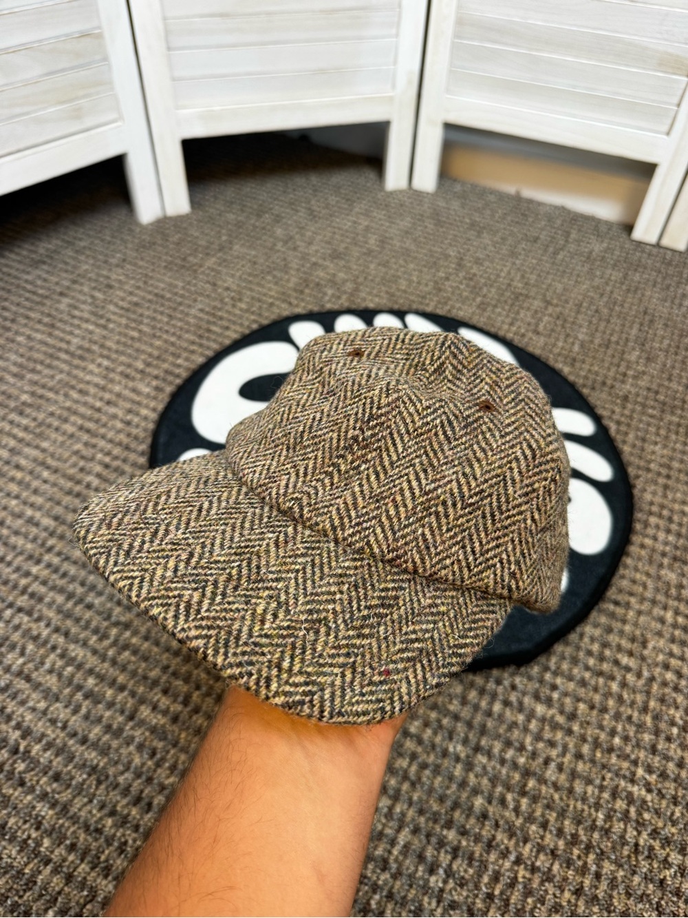 Brooks Brothers Wool Herringbone Cap Brown – Size S/M